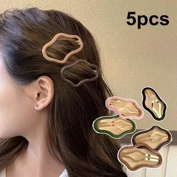 5 шт., милый полый зажим в форме облака, зажим BB для женщин, милая заколка для волос с челкой, боковой зажим для девочек и детей, аксессуары для волос 5PCS