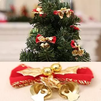 5 шт. Милый рождественский бант с колокольчиками, подвесные украшения, елочная гирлянда, домашний декор, ткань 5pc