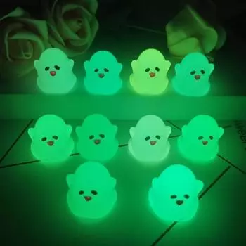 5 шт. Мини-фигурки привидений из смолы на Хэллоуин, милые светящиеся в темноте привидения, декор для сада для домашней вечеринки, фестиваля, украшения на Хэллоуин зелёный