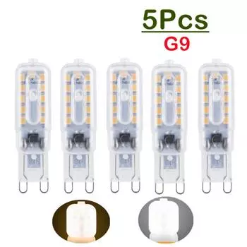 5 шт. мини G9 светодиодный 3 Вт 5 Вт 2835 SMD лампада кукурузная лампочка 220 В 240 В 14 22 SMD светодиодная лампа с регулируемой яркостью, люстра, замена галогенной лампы 220V 3W Milk белый