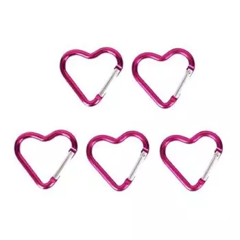 5 шт. мини-карабин в форме сердца, открытый альпинизм, пеший туризм, подвесная пряжка, крючки-защелки розовый
