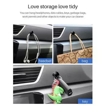 5 шт. Мини-клейкие крючки для автомобиля Портативные невидимые клейкие крючки для автомобиля дома чёрный