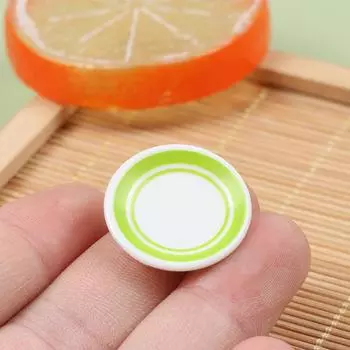 5 шт. Мини-красочные обеденные тарелки для кукольного домика розовый