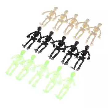 5 шт. Мини-кукла-череп из ПВХ, скелет, зомби, игрушка, нетоксичный декор на Хэллоуин, украшение на тему ужасов белый