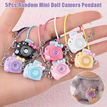 5 шт. Мини-подвеска-камера для куклы, милая кукла Лабубу, аксессуары для декора, мультяшная подвеска, украшение-камера для кукольного домика, детские игрушки