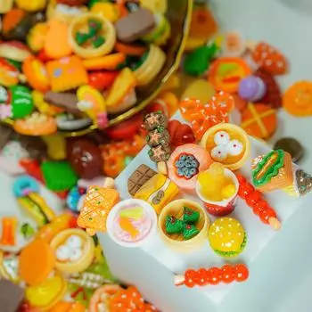 5 шт. Мини случайные закуски из еды Diy Ювелирные изделия из смолы Аксессуары для игрушек для дома