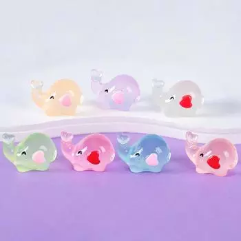 5 шт. Мини смоляной светящийся маленький слон микропейзаж приборная панель автомобиля украшение для дома синий