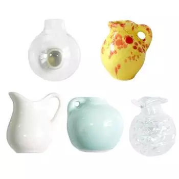 5 шт. Мини стеклянная ваза магнит на холодильник домашний офис кухонный шкафчик холодильник 3D ваза для цветов магнитное украшение орнамент C