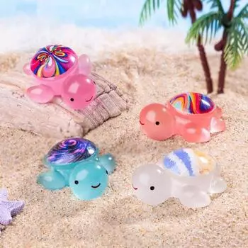 5 шт. Мини светящиеся фигурки черепах звездного неба, украшения для приборной панели автомобиля, украшения для дома, аксессуары