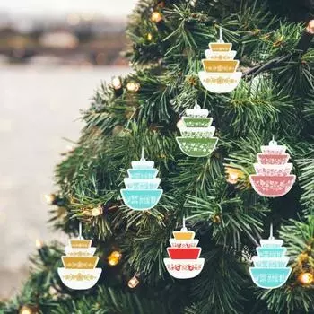 5 шт. Миниатюрная чаша, стек, украшение, винтажная, штабелируемая, рождественская, подвесная, праздничная, вставная чаша