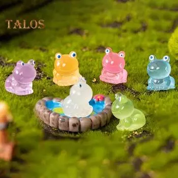 5 шт. миниатюрная статуя яркое изображение макет сцены компактная большая светящаяся в темноте миниатюрная статуя лягушки товары для дома белый