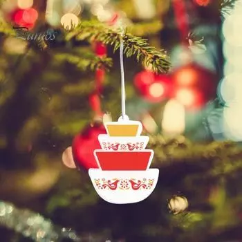 5 шт. миниатюрная стекированная чаша, украшение, винтажная стекируемая чаша, рождественское подвесное украшение, праздничная вставная чаша, акриловый кулон для декора дерева Sets