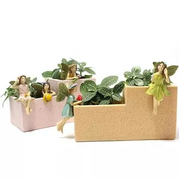 5 шт. миниатюрные фигурки фей для сада, домашнего декора, ангел, девочка, цветочная корзина, декор для газона, двора, поделки из смолы, горшечный орнамент