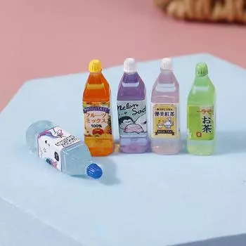 5 шт., миниатюрный кукольный домик, еда, игра, японский сок, чай, напиток, модель, реквизит, жизненный набор разноцветный