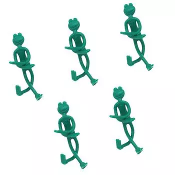 5 шт. многоразовые кабельные стяжки в форме лягушки, декоративные скручивающиеся, сгибающиеся, для поддержки садовых растений, регулируемые гибкие зажимы для стеблей 1