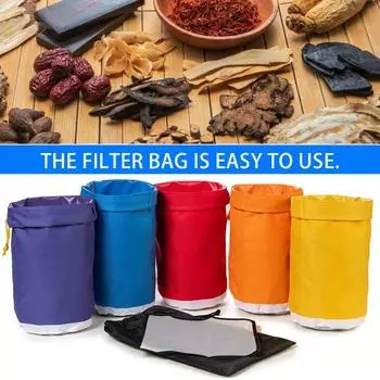 5 шт. многоразовый сетчатый мешок с шнурком, прочный чайный фильтр-мешок, легко чистящиеся фильтр-мешки для пивоварения, хмеля, зерна, фруктового вина 5pcs