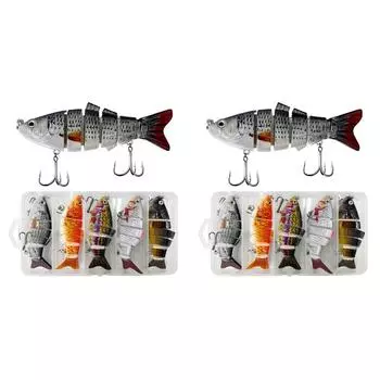 5 шт. многосоставных жестких приманок 10 см 6 сегментов для пресноводной и соленой воды