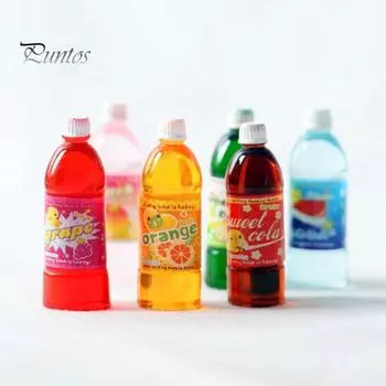 5 шт., модель кукольного домика с напитками, яркие, реалистичные, очаровательные 1:12-масштабная модель кукольного домика с мультяшной газировкой, соком, модель для украшения Random Style