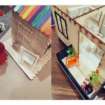 5 шт., модель песочного стола «сделай сам», материал дома, уличный сад, миниатюрный пейзаж, модель стула-качалки 3# белый