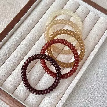 5 шт. Модная однотонная тонкая телефонная резинка для волос, повязка на голову, высокая эластичность, простая и прочная резинка, женская резинка для волос для хвостика, головной убор