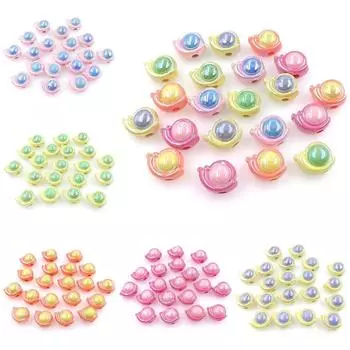 5 шт. модные бусины DIY бисерный материал аксессуары ручной работы двухцветные стерео креативные УФ-покрытые ослепительные улитки для браслета изготовление ювелирных изделий