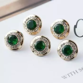 5 шт. Модные пуговицы с драгоценными камнями 11,5 мм, маленькие роскошные металлические пуговицы на ножке, декоративные пуговицы для женской одежды 11.5mm