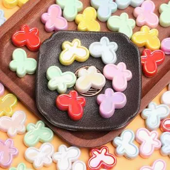 5 шт. модные УФ-ослепительные акриловые бабочки свободные бусины DIY ожерелье браслет ювелирные аксессуары материалы ручной работы белый