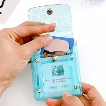 5 шт. модный милый прозрачный кошелек для монет с блестками в свежем стиле сумка для помады чехол для карт брелок синий