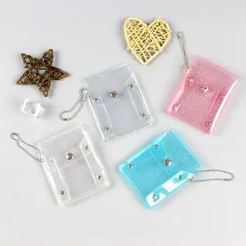 5 шт. модный милый прозрачный кошелек для монет с блестками в свежем стиле сумка для помады чехол для карт брелок