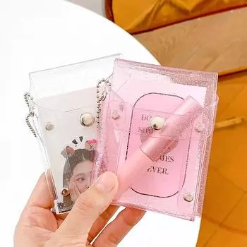 5 шт. модный милый прозрачный кошелек для монет с блестками в свежем стиле сумка для помады чехол для карт брелок синий