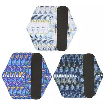 5 шт. моющиеся менструальные прокладки из бамбукового угля с мягким принтом изысканные многоразовые гигиенические прокладки для женщин G42