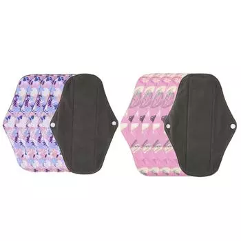 5 шт. моющиеся менструальные прокладки из дышащей бамбуковой угольной ткани герметичные многоразовые гигиенические прокладки M21