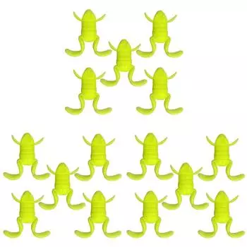 5 шт., мягкая приманка в виде лягушки, 10 г, плавающая приманка в виде лягушки на ножках для ловли окуня (желтый)