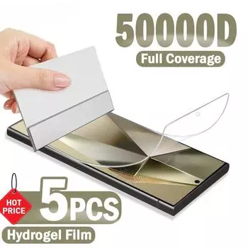 5 шт. Мягкая силиконовая гидрогелевая пленка для Samsung Galaxy S25 S24 S23 S22 S21 S20 FE 5G Note 20 Ultra 10 Plus защитные пленки для экрана Note 8 чистый