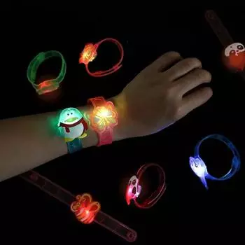 5 шт. мультфильм светодиодный светящийся регулируемый браслет для часов для детей подарки на день рождения и игрушки детская игра Хэллоуин карнавал детский подарок
