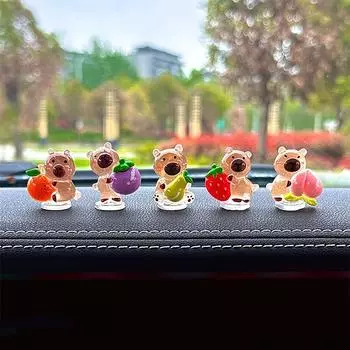 5 шт. мультяшная капибара для салона автомобиля, автомобильная приборная панель, кукла, украшения, аксессуары для украшения автомобиля 5Pcs/set