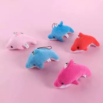 5 шт. мультяшная кукла-дельфин, красочный телефонный брелок, подарок на день рождения, свадьбу, плюшевая игрушка разноцветный