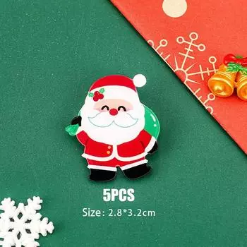 5 шт. мультяшная рождественская брошь милый Санта-Клаус рождественская елка эмалированные булавки изысканный значок одежда аксессуары подарки
