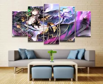 5 шт., мультяшные картинки, произведение искусства, судьба, аниме, постер, картины, холст, искусство для домашнего декора, настенное искусство без рамки 20x35cm*2 20x45cm*2 20x55cm*1