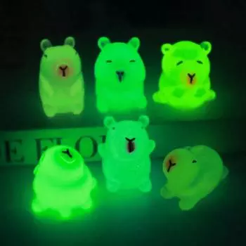 5 шт. мультяшные милые серебристые украшения капибара креативные поделки из смолы креативные мультяшные модели животных украшения аксессуары A1