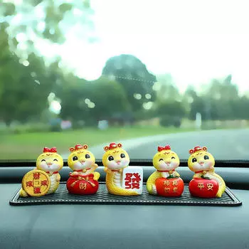 5 шт. мультяшные змеиные статуи скульптуры животных смола милый год декор для стола