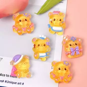 5 шт. мультяшный медведь-масло ночник украшения для автомобиля подвеска чехол для телефона аксессуары для обуви украшения своими руками