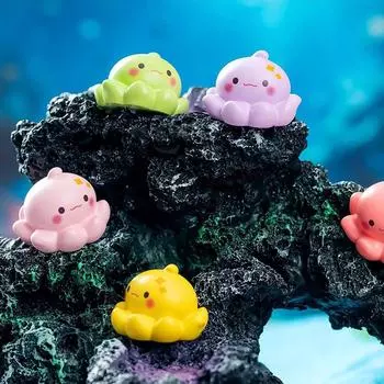 5 шт. мультяшный милый красочный осьминог миниатюрный аквариумный орнамент креативный кавайный мини-аквариум украшения аксессуары