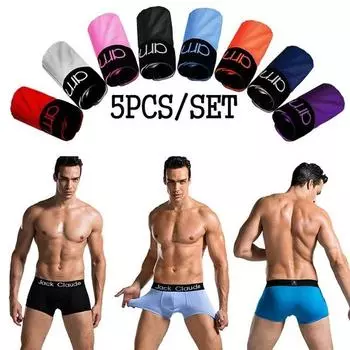 5 шт. мужские трусы-боксеры, хлопковые мягкие мужские боксеры, дышащее нижнее белье Ropa M