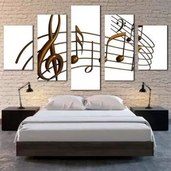 5 шт., музыкальные ноты, картины, холст, настенный художественный постер, HD печать в рамке, картины, 5 шт., домашний декор, 5 панелей, современный декор комнаты 20x35 20x45 20x55cm