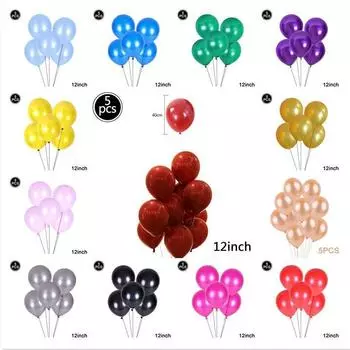 5 шт./набор 12 дюймов однотонные латексные шары для дня рождения, свадьбы, годовщины, вечеринки, места проведения, украшения комнаты, праздничные принадлежности