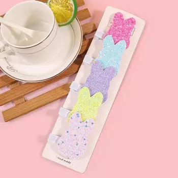 5 шт./набор Банты на Пасху для девочек Заколки для волос Детские банты для волос с яйцами Заколки-кролики Зажимы Аксессуары для волос для вечеринки на Пасху