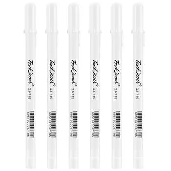 5 шт., набор белых маркеров для манги, 0,8 мм, перманентные чернила, ручка для скрапбукинга, водонепроницаемые школьные принадлежности, канцелярские принадлежности, художественная кисть, ручка