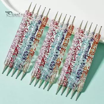 5 шт. набор для рисования точками на ногтях, набор для самостоятельного тиснения ногтей с двойной головкой, инструменты для переноса на кальку, инструменты для дизайна ногтей 5pcs