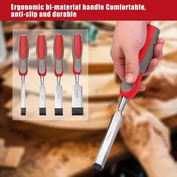 5 шт., набор долот для столярных работ с сумкой для хранения, нескользящая ручка, деревообрабатывающая скамейка для резьбы по дереву